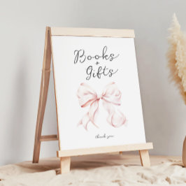 Rosa Bow Bokar för Baby Bord-tecken Poster