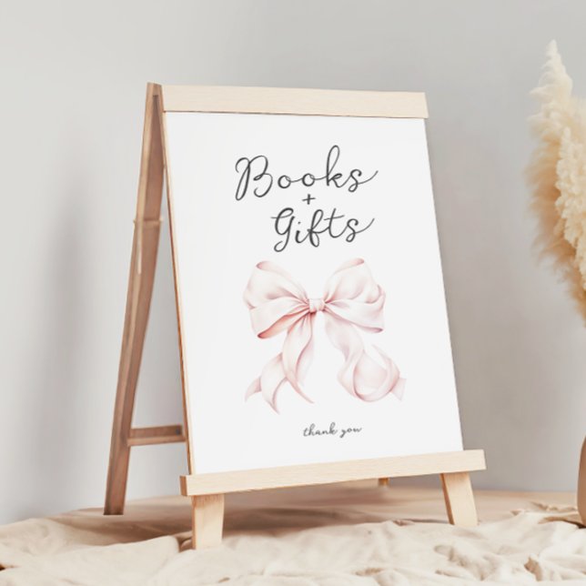 Rosa Bow Bokar för Baby Bord-tecken Poster (Skapare uppladdad)