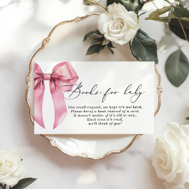 Rosa Bow Bokar för baby Coquette Baby Shower Tilläggskort