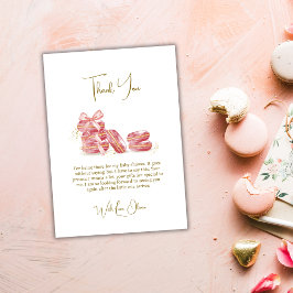 Rosa Bow Bonjour Bébé Fransk Macarons Baby Shower Tack Kort