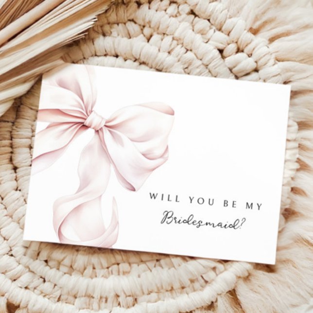 Rosa Bow Bridesmaid Frieri kort (Skapare uppladdad)
