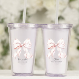 Rosa Bow Bridesmaid Gift Take Away Mugg