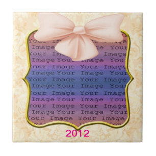Rosa Bow Bröllop Tile Kakelplatta