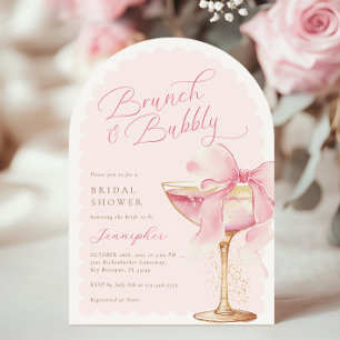 Rosa Bow Brunch BubLY Arch Möhippa Inbjudningar