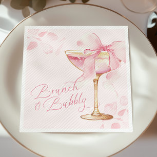Rosa Bow Brunch och Bubbly Pappersservett