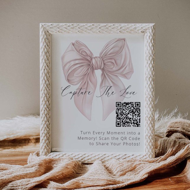 Rosa Bow Capture the Kärlek Hashtag Poster (Skapare uppladdad)