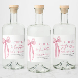 Rosa Bow Chef för den framtida Möhippan Spritflaskor Etikett