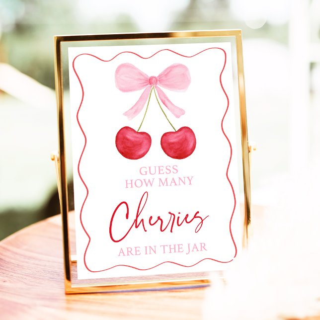 Rosa Bow Cherry gissar hur många skuvspel Poster (Skapare uppladdad)