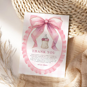 Rosa Bow Chic Coquette Girl Baby Shower Tack Kort