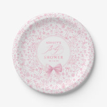Rosa Bow Chinoiserie Vilda Blommor Baby Shower