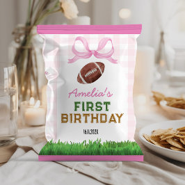 Rosa Bow Chip Bag Wrapper för fotbollsflicka Reklamblad