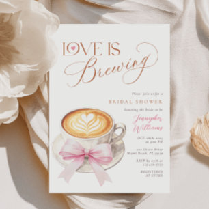 Rosa Bow Coffee Möhippa Inbjudningar