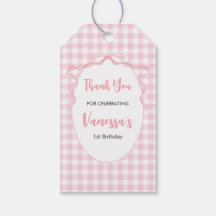  Rosa Bow Coquette 1:a födelsedag Tack