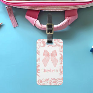 Rosa Bow Coquette Aesthetic Kids School Bag Märkre Bagagebricka