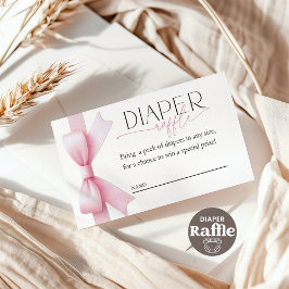 Rosa Bow Coquette Baby Shower Diaper Raffle Biljet Tilläggskort