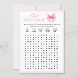 Rosa Bow Coquette Baby Shower - Editable Namn, 5x7 Inbjudningar