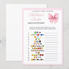 Rosa Bow Coquette Baby Shower - Editable Namn, 5x7 Inbjudningar