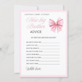Rosa Bow Coquette Baby Shower - Editable Namn, 5x7 Inbjudningar
