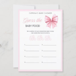 Rosa Bow Coquette Baby Shower - Editable Namn, 5x7 Inbjudningar