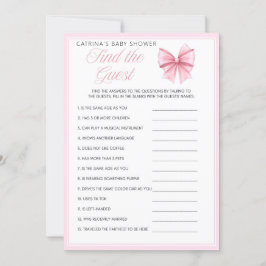 Rosa Bow Coquette Baby Shower - Editable Namn, 5x7 Inbjudningar