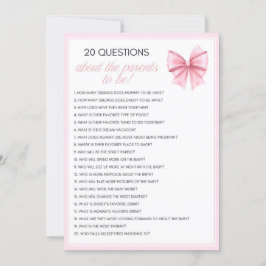 Rosa Bow Coquette Baby Shower - Editable Namn, 5x7 Inbjudningar