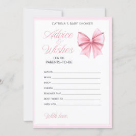 Rosa Bow Coquette Baby Shower - Editable Namn, 5x7 Inbjudningar