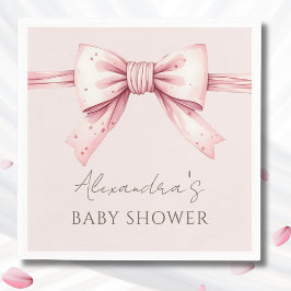 Rosa Bow Coquette Baby Shower Pappersservett