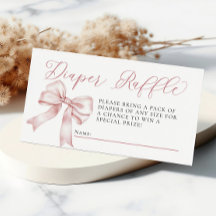 Rosa Bow Coquette Baby Shower Raffle