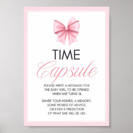 Rosa Bow Coquette Baby Shower-skylt Poster