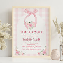 Rosa Bow Coquette Birthday Time Capsule Poster