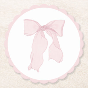 Rosa Bow Coquette Birthday Underlägg Papper