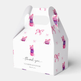 Rosa Bow Coquette Elegant Macaron Bröllop Presentaskar