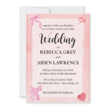 Rosa Bow Coquette Elegant Modern Elegant bröllop