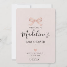 Rosa Bow Coquette Flickig Bebis Shower