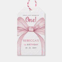 Rosa Bow Coquette Första födelsedag