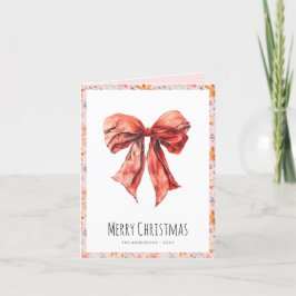 Rosa Bow Coquette-julfoto Helgkort