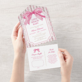 Rosa Bow Coquette Kärlek Shack Baby Shower