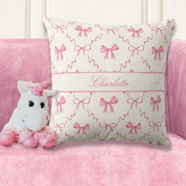Rosa Bow Coquette Kudde