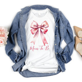 Rosa Bow Coquette Mamma som ska T Shirt