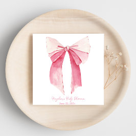 Rosa Bow Coquette Personlig Napkin Pappersservett