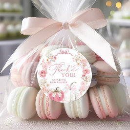 Rosa Bow Coquette Pumpkin Sticker Märkre Runt Klistermärke
