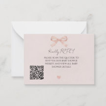 Rosa Bow Coquette QR-kod RSVP
