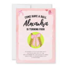 Rosa Bow Coquette Softboll Födelsedagsfest
