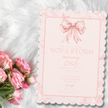 Rosa Bow Coquette Stollig Toile Milestone Birthday