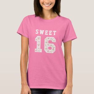 Rosa Bow Coquette Sweet 16 Universiteten T Shirt