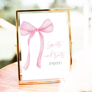Rosa Bow Coquette Sweet Treats Birthday-tecken Poster