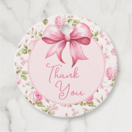 Rosa Bow Coquette Tack Gåvor Etiketter