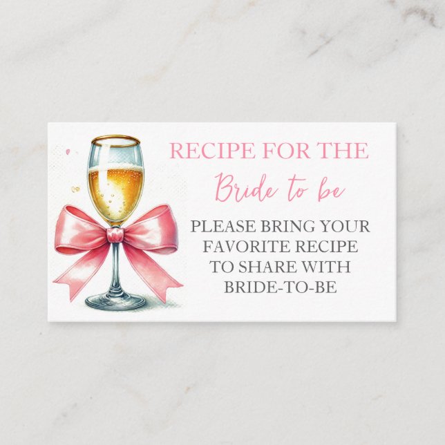 Rosa Bow Coquette Watercolor Möhippa Tilläggskort (Framsida)