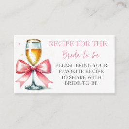 Rosa Bow Coquette Watercolor Möhippa Tilläggskort