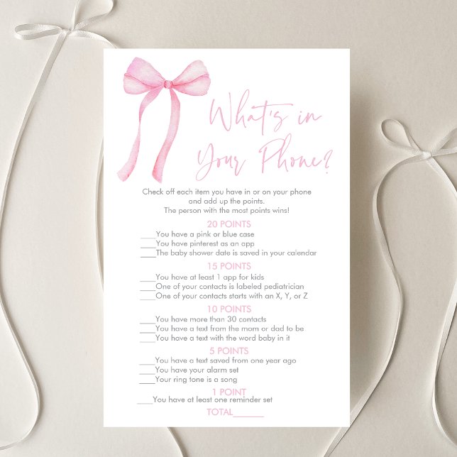 Rosa Bow Coquette What's in your Mobil Game (Skapare uppladdad)